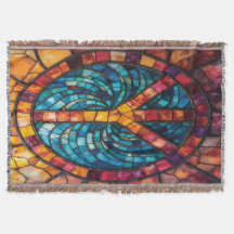 Mosaic Peace Sign Throw Blanket