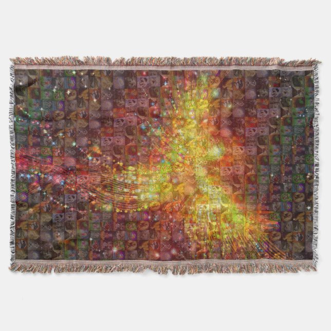Mosaic Phoenix  Throw Blanket (Front)