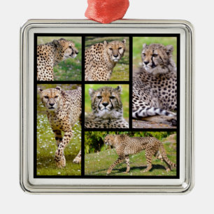 Mosaic photos of African Cheetahs Metal Ornament