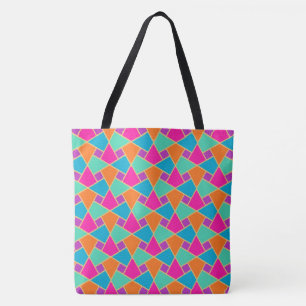 Mosaic Pink, Orange, Turquoise, Aqua, Gold-effect Tote Bag