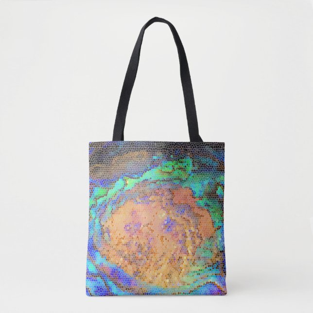 Mosaic Polished Abalone Shell Pattern Abstract Tote Bag (Front)