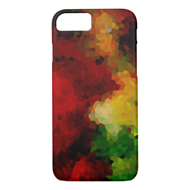 Mosaic polygonal abstract modern red yellow green Case-Mate iPhone case (Back)