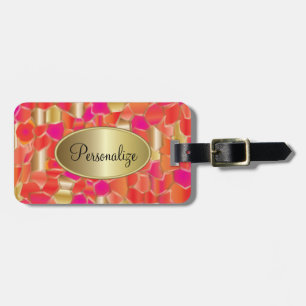 Mosaic Popular Orange, Pink and Gold Design Luggage Tag