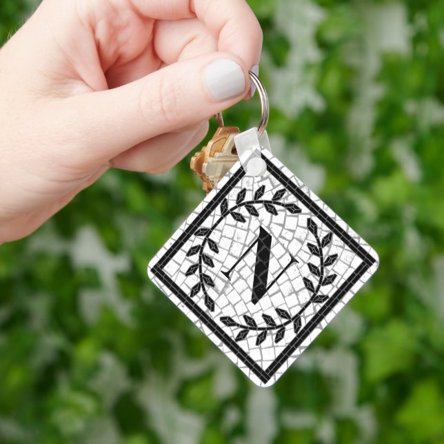 Mosaic Print Monogram Key Ring (Hand)