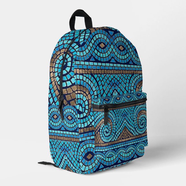 Mosaic Printed Backpack (Back Corner Left)