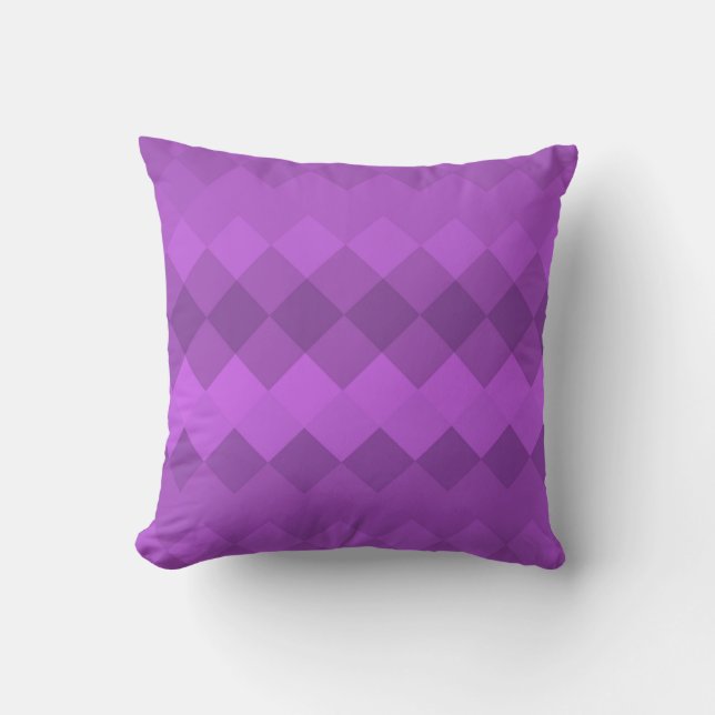 Mosaic Purple Diamond Geometric Pattern Cushion (Front)