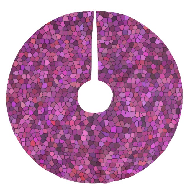 Mosaic Purple Pink  Brushed Polyester Tree Skirt (Front)