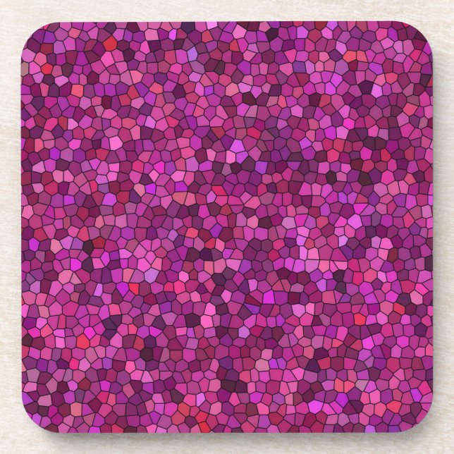 Mosaic Purple Pink  Coaster (Front)