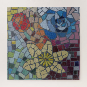 Mosaic Puzzle: Dutch Colorful Flowers Jigsaw Puzzle