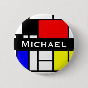 MOSAIC rectangles squares coloured I + your ideas 6 Cm Round Badge