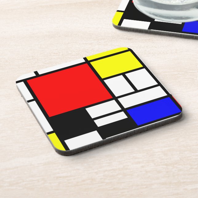 MOSAIC rectangles squares coloured I + your ideas Coaster (Left Side)