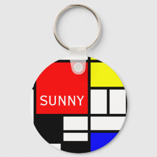 MOSAIC rectangles squares coloured I + your ideas Key Ring
