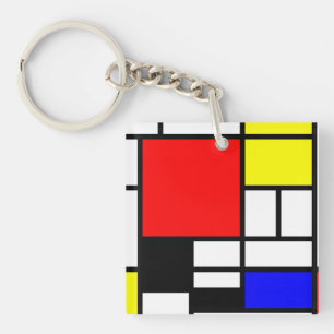 MOSAIC rectangles squares coloured I + your ideas Key Ring