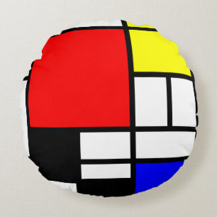 MOSAIC rectangles squares coloured I + your ideas Round Cushion