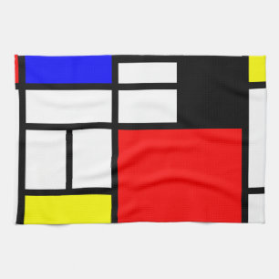 MOSAIC rectangles squares coloured I + your ideas Tea Towel