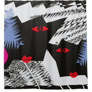 mosaic seamless texture with concentric rings cell shower curtain