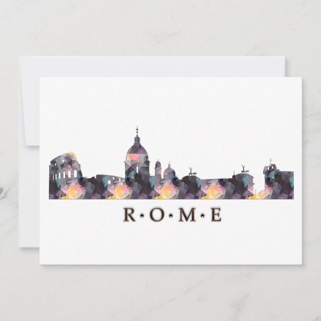 Mosaic Silhouette of Rome Skyline Invitation (Front)