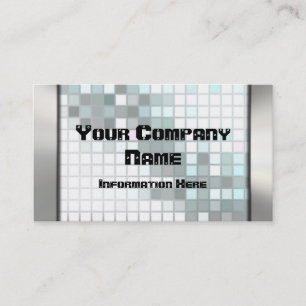 Mosaic Silver Metal Look Business Cards