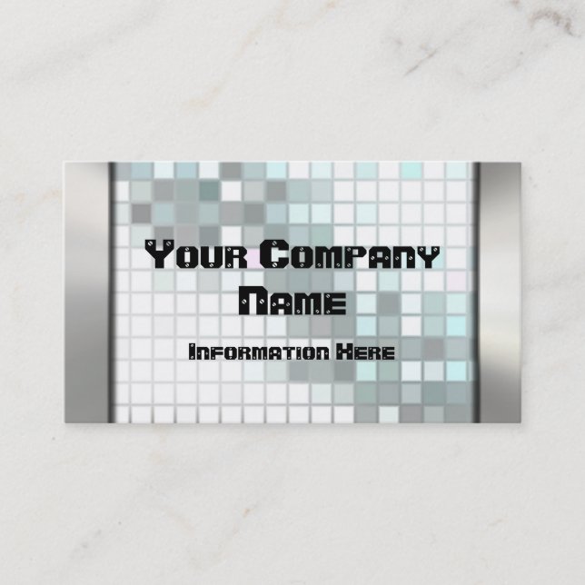 Mosaic Silver Metal Look Business Cards (Front)