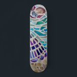 Mosaic  Skateboard<br><div class="desc">This skate board is decorated with a shell mosaic pattern.
Because we create our own artwork you won't find this exact image from other designers.
Original Mosaic © Michele Davies.</div>