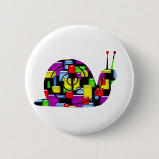 mosaic snail 6 cm round badge