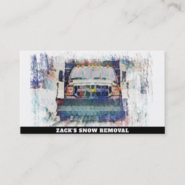 *~* Mosaic Snow Removal Snow Truck AP74 Business Card (Front)