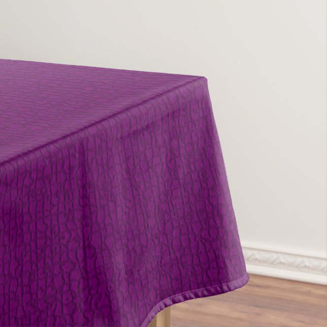 Mosaic Solid Royal Purple Textured Pattern Tablecloth (In Situ)