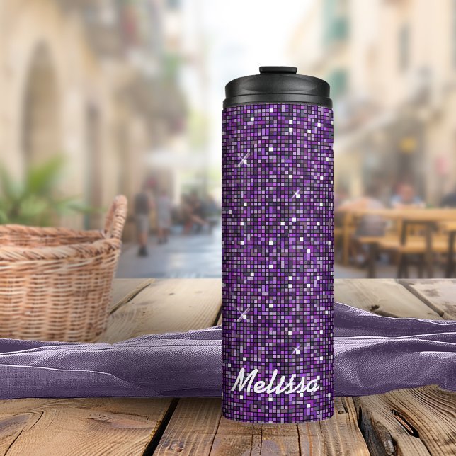 Mosaic Sparkle Squares Purple ID653 Thermal Tumbler (Creator Uploaded)