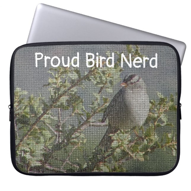 Mosaic Sparrow Avid Birder Proud Bird Nerd  Laptop Sleeve (Front)