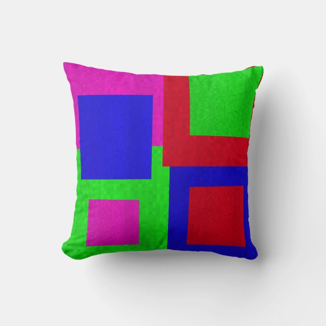 Mosaic Square  Blocks Abstract Throw Cushion, Cushion (Front)