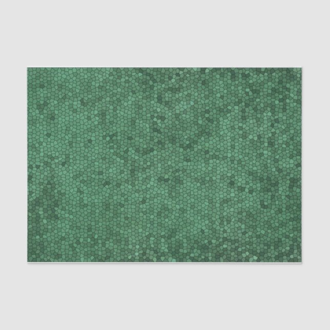 Mosaic Stained Glass Style Green Texture Pattern Tissue Paper (Front)