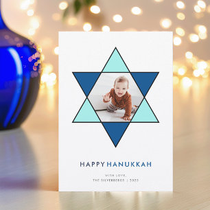 Mosaic Star Hanukkah Photo Card