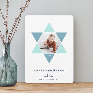Mosaic Star Hanukkah Photo Holiday Card