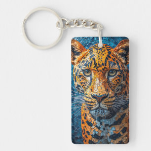 Mosaic Statue of a Leopard Key Ring