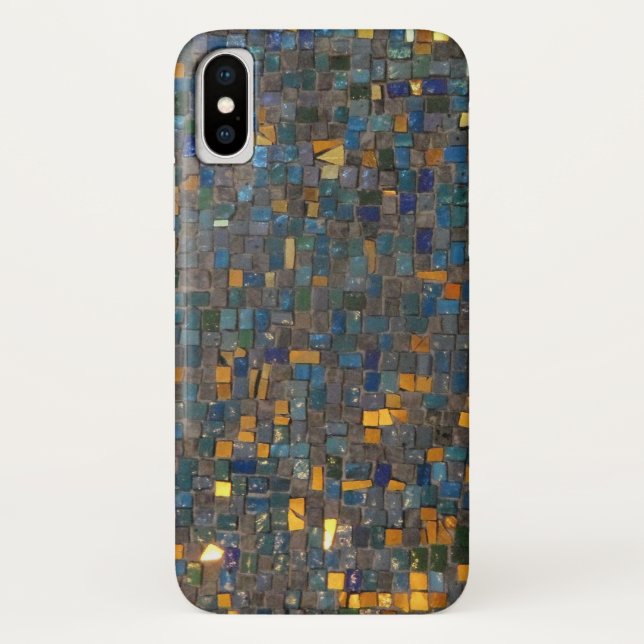 Mosaic Stones in Blue and Gold  iPhone / iPad case (Back)