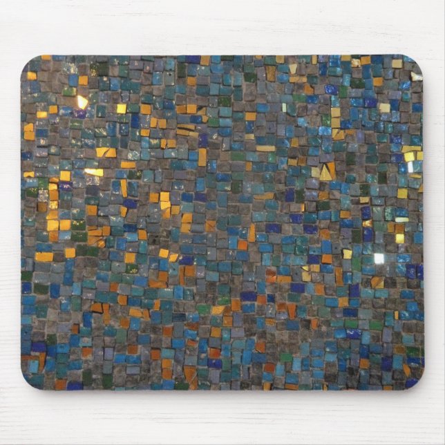 Mosaic Stones in Blue and Gold Mousepad (Front)