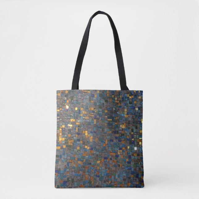 Mosaic Stones in Blue and Gold Tote Bag (Front)