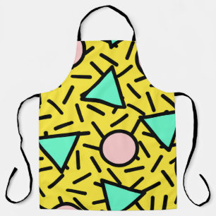 Mosaic stripes: retro memphis pattern apron