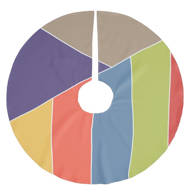 MOSAIC stripes triangles coloured I + your ideas Brushed Polyester Tree Skirt (Front)