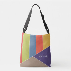 MOSAIC stripes triangles coloured I + your ideas Crossbody Bag