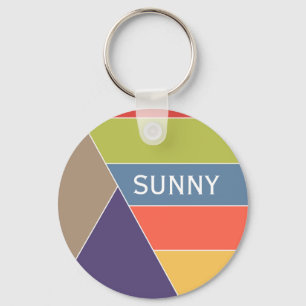 MOSAIC stripes triangles coloured I + your ideas Key Ring