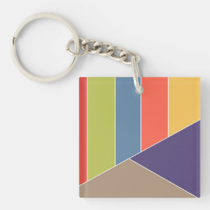 MOSAIC stripes triangles coloured I + your ideas Key Ring
