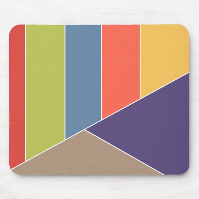 MOSAIC stripes triangles coloured I + your ideas Mouse Pad (Front)