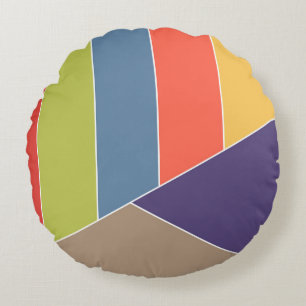MOSAIC stripes triangles coloured I + your ideas Round Cushion
