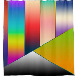 MOSAIC stripes triangles coloured I + your ideas Shower Curtain