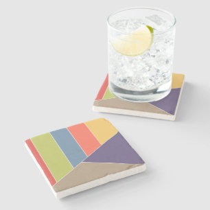 MOSAIC stripes triangles coloured I + your ideas Stone Coaster