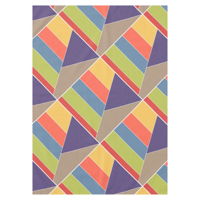 MOSAIC stripes triangles coloured I + your ideas Tablecloth (Front)
