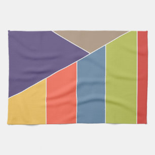 MOSAIC stripes triangles coloured I + your ideas Tea Towel