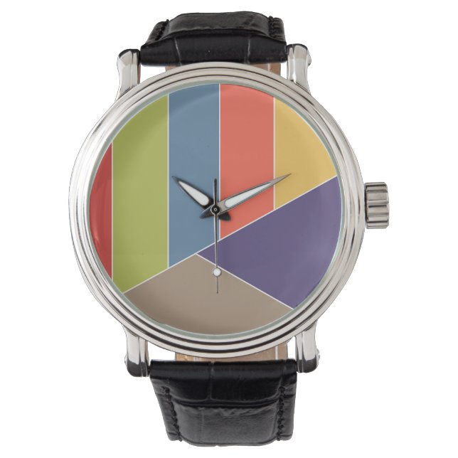 MOSAIC stripes triangles coloured I + your ideas Watch (Front)