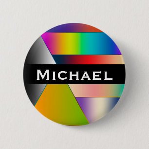 MOSAIC stripes triangles coloured II + your ideas 6 Cm Round Badge
